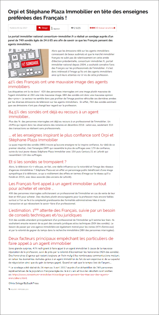 article journal de l'agence